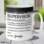Custom Name Funny Shit Show Supervisor Gifts - Personalized Mug