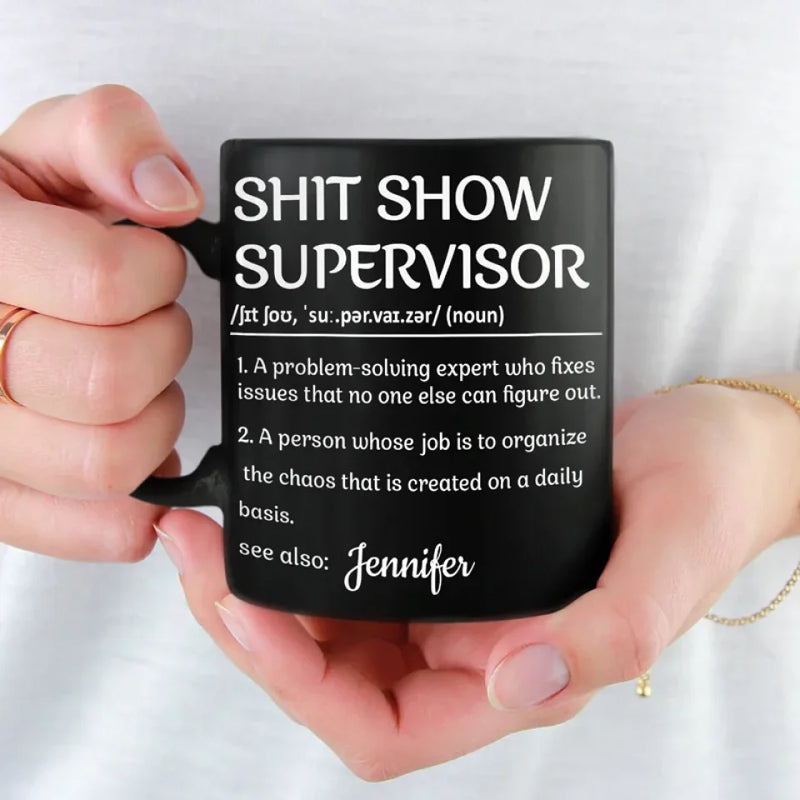 The Cool-Headed Problem Solver - Coworker Personalized Custom Black Mug - Christmas Gift For Coworkers, Work Friends, Colleagues
