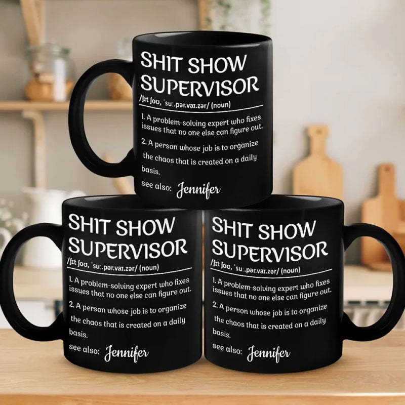 The Cool-Headed Problem Solver - Coworker Personalized Custom Black Mug - Christmas Gift For Coworkers, Work Friends, Colleagues