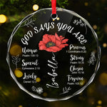 Christian Bible Verse Affirmation Christmas Decor - Glass Ornament