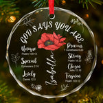 Christian Bible Verse Affirmation Christmas Decor - Glass Ornament