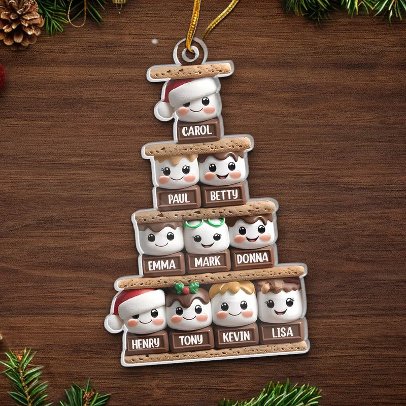 Christmas Adds To The Warmth Of Family Love - Family Personalized Custom Ornament - Acrylic Custom Shaped - Christmas Gift For Family Members
