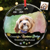 Custom Photo I Crossed The Rainbow Bridge Knowing I Was Loved - Memorial Personalized Custom Circle Glass Ornament - Sympathy Gift, Christmas Gift For Pet Owners, Pet Lovers