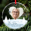 Custom Photo The Sky Looks Different When Someone You Love Is Up There - Memorial Personalized Custom Circle Glass Ornament - Sympathy Gift, Christmas Gift For Family Members