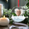 Custom Photo The Sky Looks Different When Someone You Love Is Up There - Memorial Personalized Custom Circle Glass Ornament - Sympathy Gift, Christmas Gift For Family Members