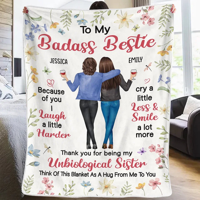 Life Is Better With True Friends - Bestie Personalized Custom Blanket - Gift For Best Friends, BFF, Sisters
