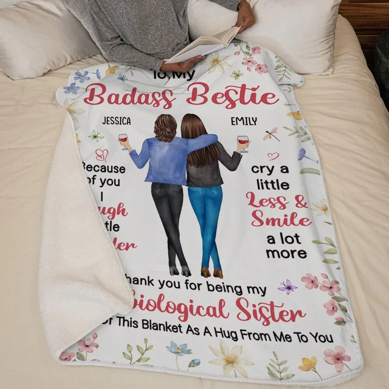 Life Is Better With True Friends - Bestie Personalized Custom Blanket - Gift For Best Friends, BFF, Sisters