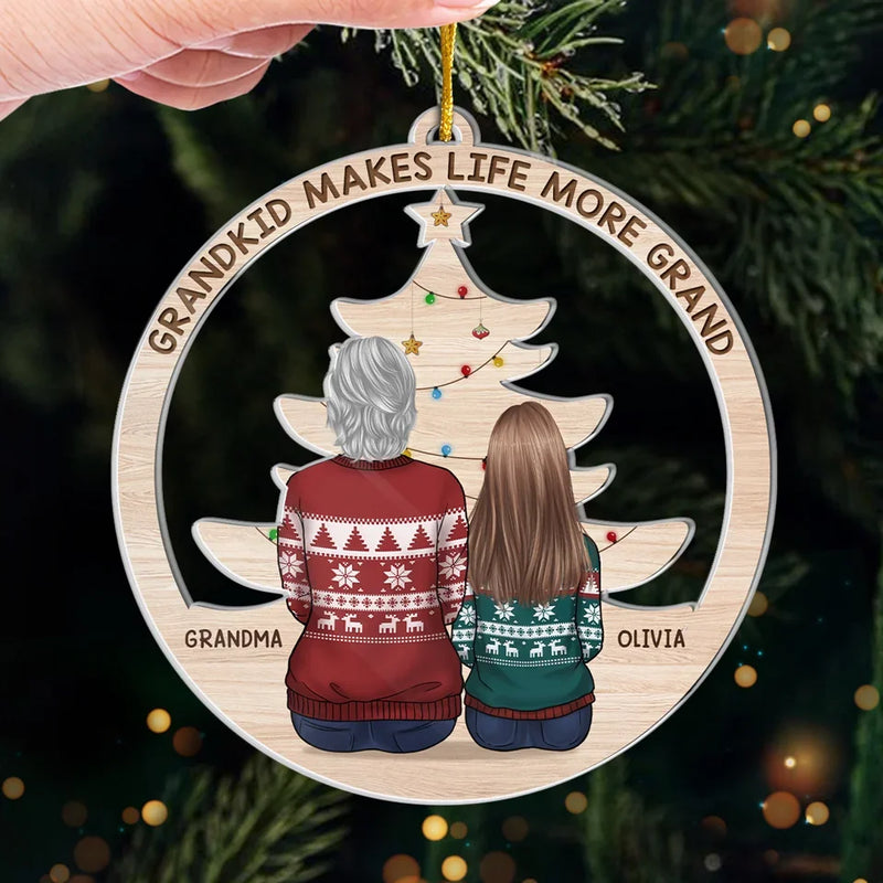 Custom Grandkid Christmas Gifts for Grandma - Personalized Ornament