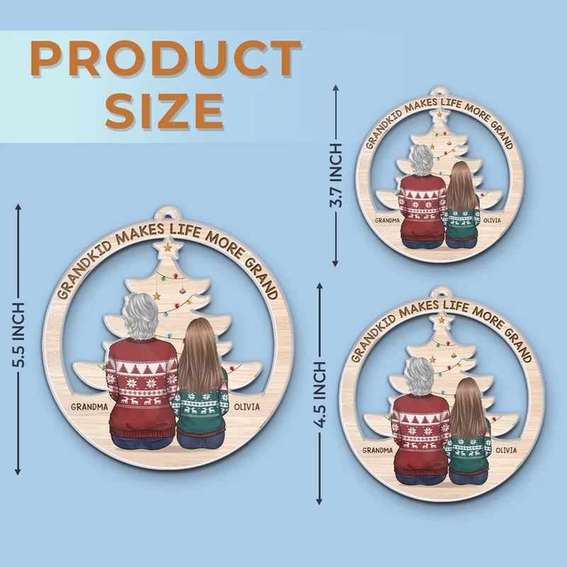 Grandma Always Has Time To Talk And Makes You Feel Special - Family Personalized Custom Ornament - Acrylic Custom Shaped - Christmas Gift For Grandma, Grandkid