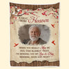 Custom Photo In Heaven’s Embrace, Forever At Peace - Memorial Personalized Custom Blanket - Sympathy Gift, Christmas Gift For Family Members