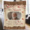 Custom Photo In Heaven’s Embrace, Forever At Peace - Memorial Personalized Custom Blanket - Sympathy Gift, Christmas Gift For Family Members