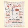 Bestie By My Side - Bestie Personalized Custom Blanket - Gift For Best Friends, BFF, Sisters