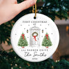 First Christmas At Our Dream House - Family Personalized Custom Ornament - Ceramic Round Shaped - Christmas Gift For Family Members, First Christmas