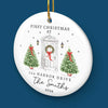 First Christmas At Our Dream House - Family Personalized Custom Ornament - Ceramic Round Shaped - Christmas Gift For Family Members, First Christmas