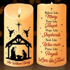 The Nativity Scene Is A Timeless Reminder Of God's Love - Family Personalized Custom LED Candle - Christmas Gift For Family Members