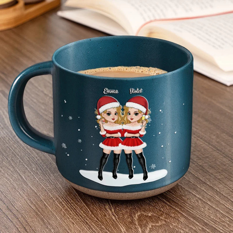 Friends Who Holiday Together Sleigh Together - Bestie Personalized Custom Printed Pottery Mug - Christmas Gift For Best Friends, BFF, Sisters