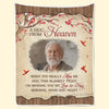 Custom Photo In Heaven’s Embrace, Forever At Peace - Memorial Personalized Custom Blanket - Sympathy Gift, Christmas Gift For Family Members