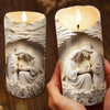 The Nativity Scene Is A Story Of Hope, Love, And Redemption - Family Personalized Custom LED Candle - Christmas Gift For Family Members