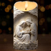 The Nativity Scene Is A Story Of Hope, Love, And Redemption - Family Personalized Custom LED Candle - Christmas Gift For Family Members