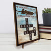 Pawprints Make A House Feel Like A Home - Memorial Personalized Custom 2-Layered Wooden Plaque With Stand - Sympathy Gift For Pet Owners, Pet Lovers