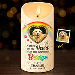 Custom Pet Photo Rainbow Bridge Memorial Decor - Personalized LED Candle