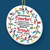 Work Made Us Colleagues, Conversations Made Us Friends - Bestie Personalized Custom 3D Inflated Effect Printed Ornament - Ceramic Round Shaped - Christmas Gift For Best Friends, BFF, Sisters, Coworkers