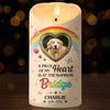Custom Photo I Wish The Rainbow Bridge Had Visiting Hours - Memorial Personalized Custom LED Candle - Sympathy Gift, Christmas Gift For Pet Owners, Pet Lovers