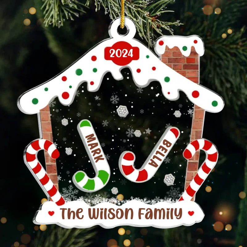 Custom Name Candy Cane Christmas Family Gifts - Personalized Ornament