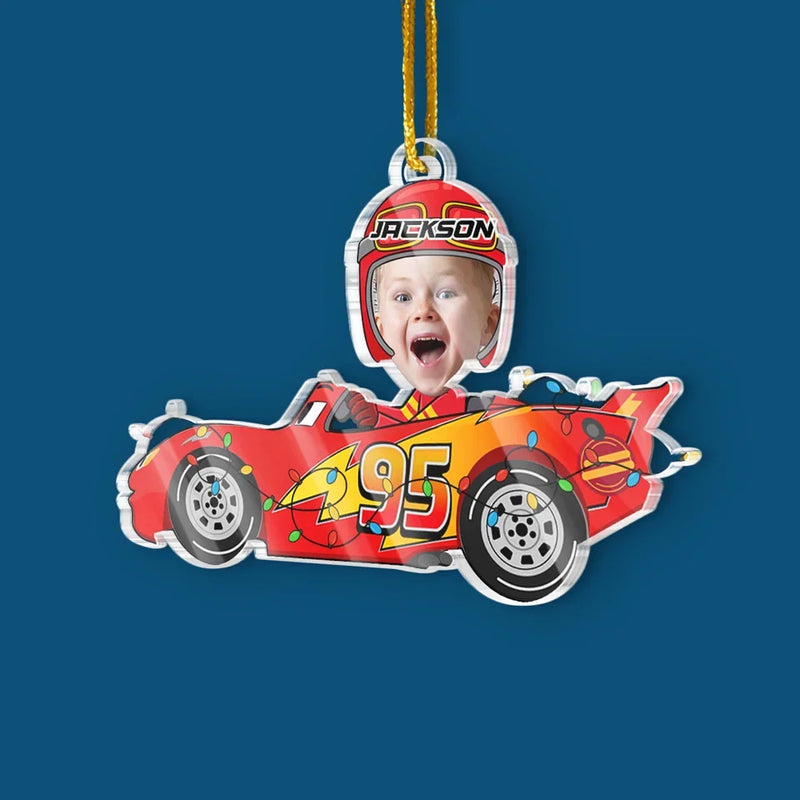 Custom Photo Driving Home For Christmas - Family Personalized Custom Ornament - Acrylic Custom Shaped - Christmas Gift For Kids