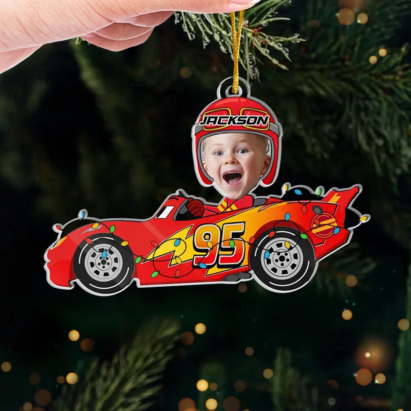Custom Photo Driving Home For Christmas - Family Personalized Custom Ornament - Acrylic Custom Shaped - Christmas Gift For Kids