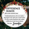 Difference Maker - Coworker Personalized Custom Ornament - Ceramic Round Shaped - Christmas Gift For Coworkers, Work Friends, Colleagues