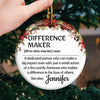 Difference Maker - Coworker Personalized Custom Ornament - Ceramic Round Shaped - Christmas Gift For Coworkers, Work Friends, Colleagues