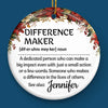 Difference Maker - Coworker Personalized Custom Ornament - Ceramic Round Shaped - Christmas Gift For Coworkers, Work Friends, Colleagues