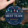 The Best Team Ever - Coworker Personalized Custom Ornament - Ceramic Round Shaped - Christmas Gift For Coworkers, Work Friends, Colleagues