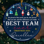 Custom Name Christmas Team Gifts - Personalized Ceramic Ornament