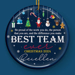 Custom Name Christmas Team Gifts - Personalized Ceramic Ornament