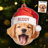 Custom Photo Furry Kisses And Christmas Wishes - Dog & Cat Personalized Custom Ornament - Acrylic Custom Shaped - Christmas Gift For Pet Owners, Pet Lovers