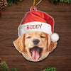 Custom Photo Furry Kisses And Christmas Wishes - Dog & Cat Personalized Custom Ornament - Acrylic Custom Shaped - Christmas Gift For Pet Owners, Pet Lovers