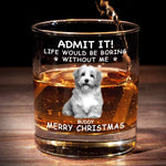 Custom Name Christmas Gifts for Dog Lovers - Personalized Whiskey Glass