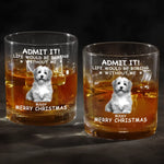 Custom Name Christmas Gifts for Dog Lovers - Personalized Whiskey Glass