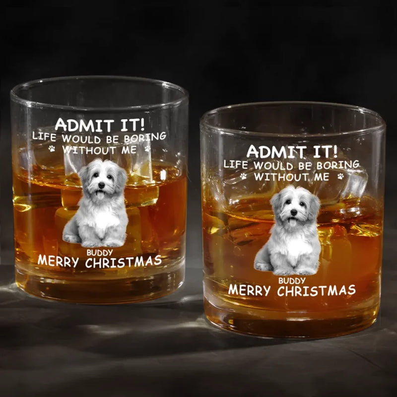 Custom Photo Pets Make Us Better Humans - Dog & Cat Personalized Custom Whiskey Glass - Gift For Pet Owners, Pet Lovers