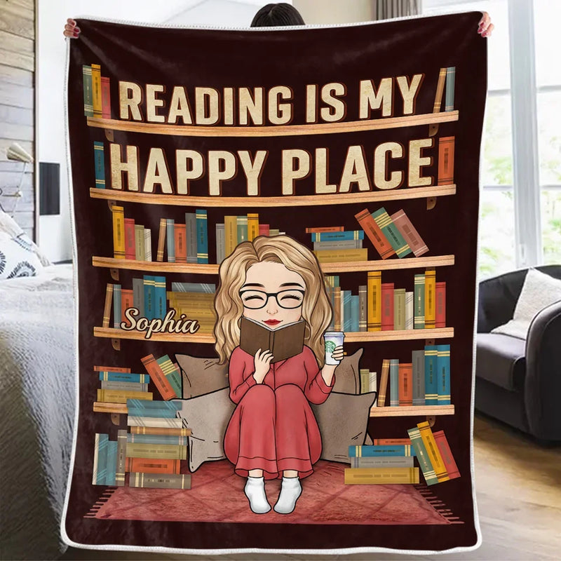 Just A Girl Who Loves Books - Personalized Custom Blanket - Gift For Book Lovers