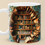 Custom Name Bookshelf Gifts for Book Lovers - Personalized Mugs