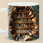 Custom Name Bookshelf Gifts for Book Lovers - Personalized Mugs