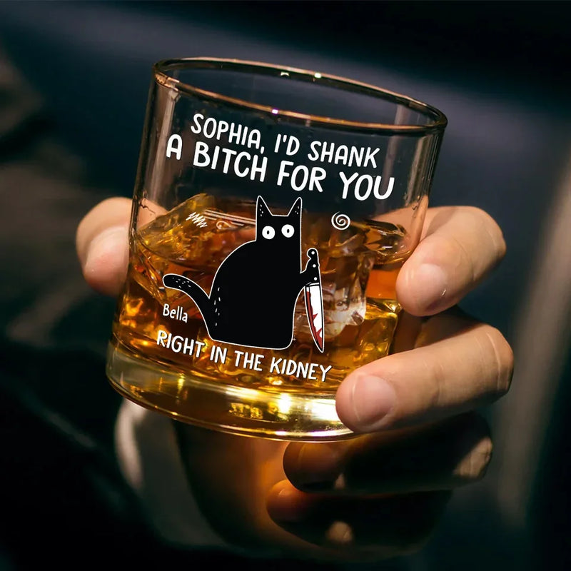 I'd Go To The Ends Of The Earth For You - Funny  Personalized Custom Whiskey Glass - Christmas Gift For Best Friends, Sisters, Family Members, Coworkers