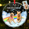 Custom Photo The Love We Shared Will Never Fade - Memorial Personalized Custom Circle Glass Ornament - Sympathy Gift, Christmas Gift For Pet Owners, Pet Lovers