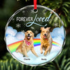 Custom Photo The Love We Shared Will Never Fade - Memorial Personalized Custom Circle Glass Ornament - Sympathy Gift, Christmas Gift For Pet Owners, Pet Lovers