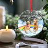Custom Photo The Love We Shared Will Never Fade - Memorial Personalized Custom Circle Glass Ornament - Sympathy Gift, Christmas Gift For Pet Owners, Pet Lovers