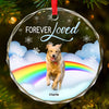 Custom Photo The Love We Shared Will Never Fade - Memorial Personalized Custom Circle Glass Ornament - Sympathy Gift, Christmas Gift For Pet Owners, Pet Lovers