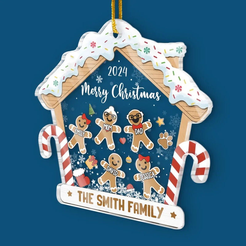 Custom Name Christmas Gingerbread Family Gifts - Personalized Ornament